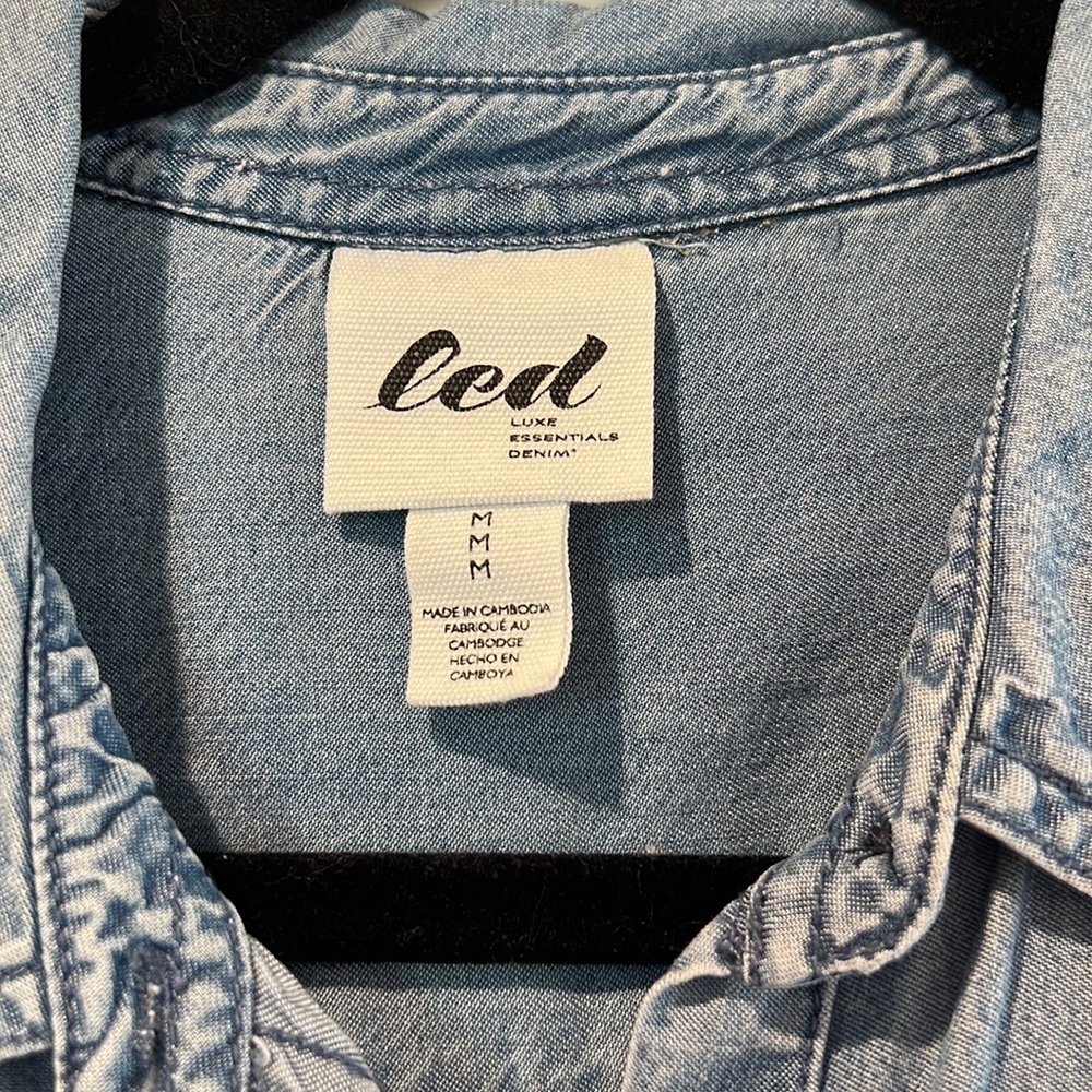 Chambray Button Down By Luxe Essential Denim - image 2